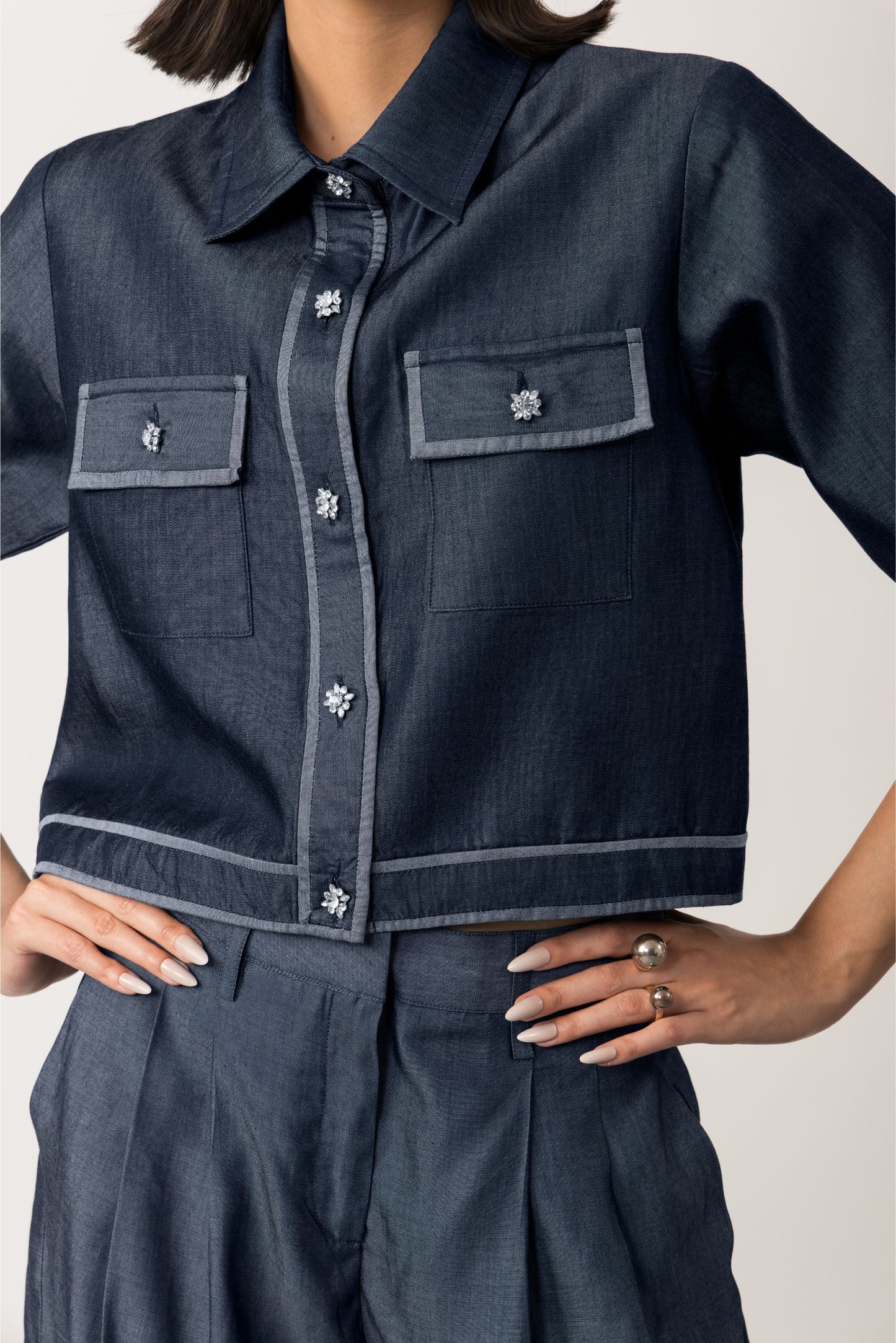Denim Willow Short Sleeve Jacket