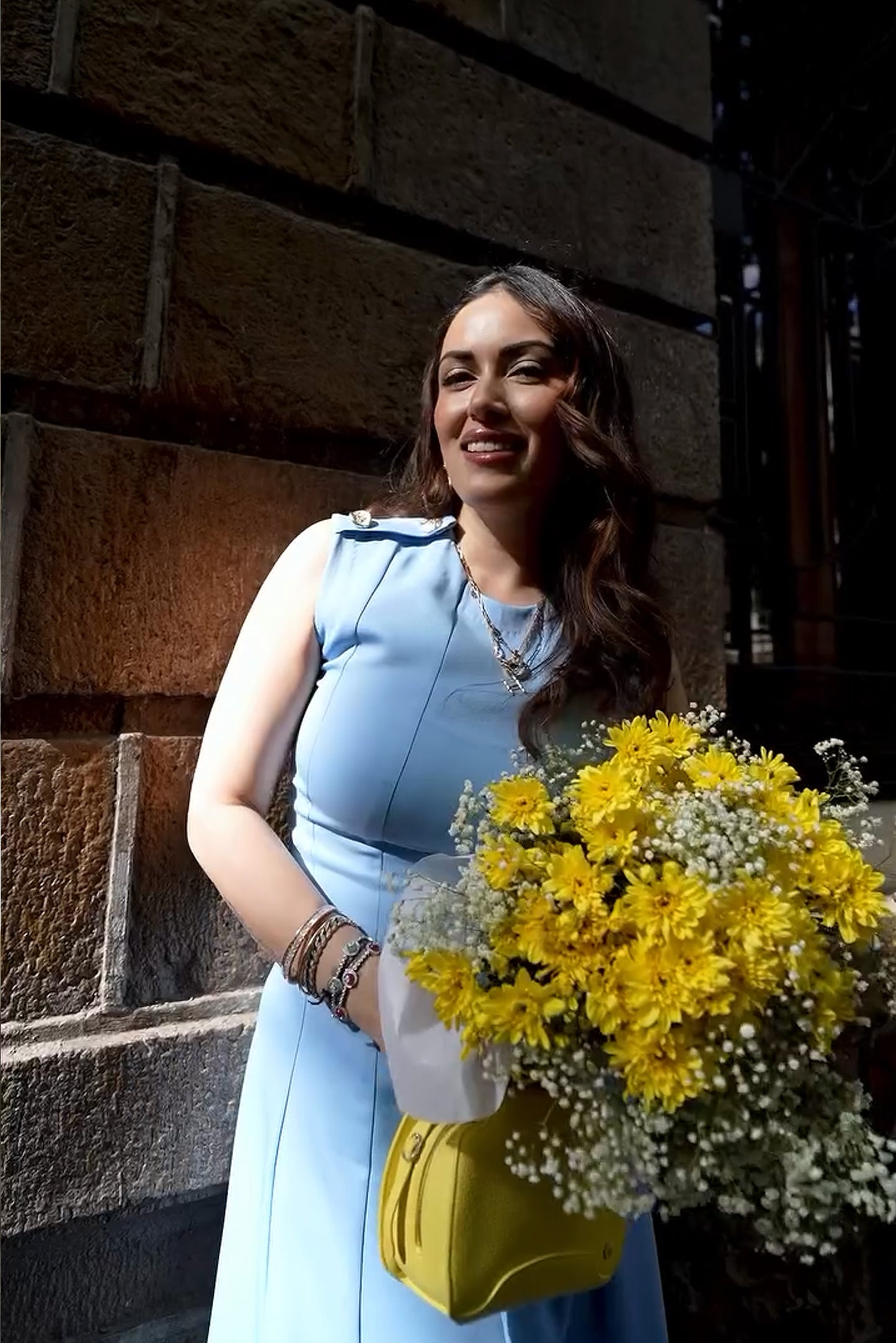 Himani Shah in Sage Sculpt Dress
