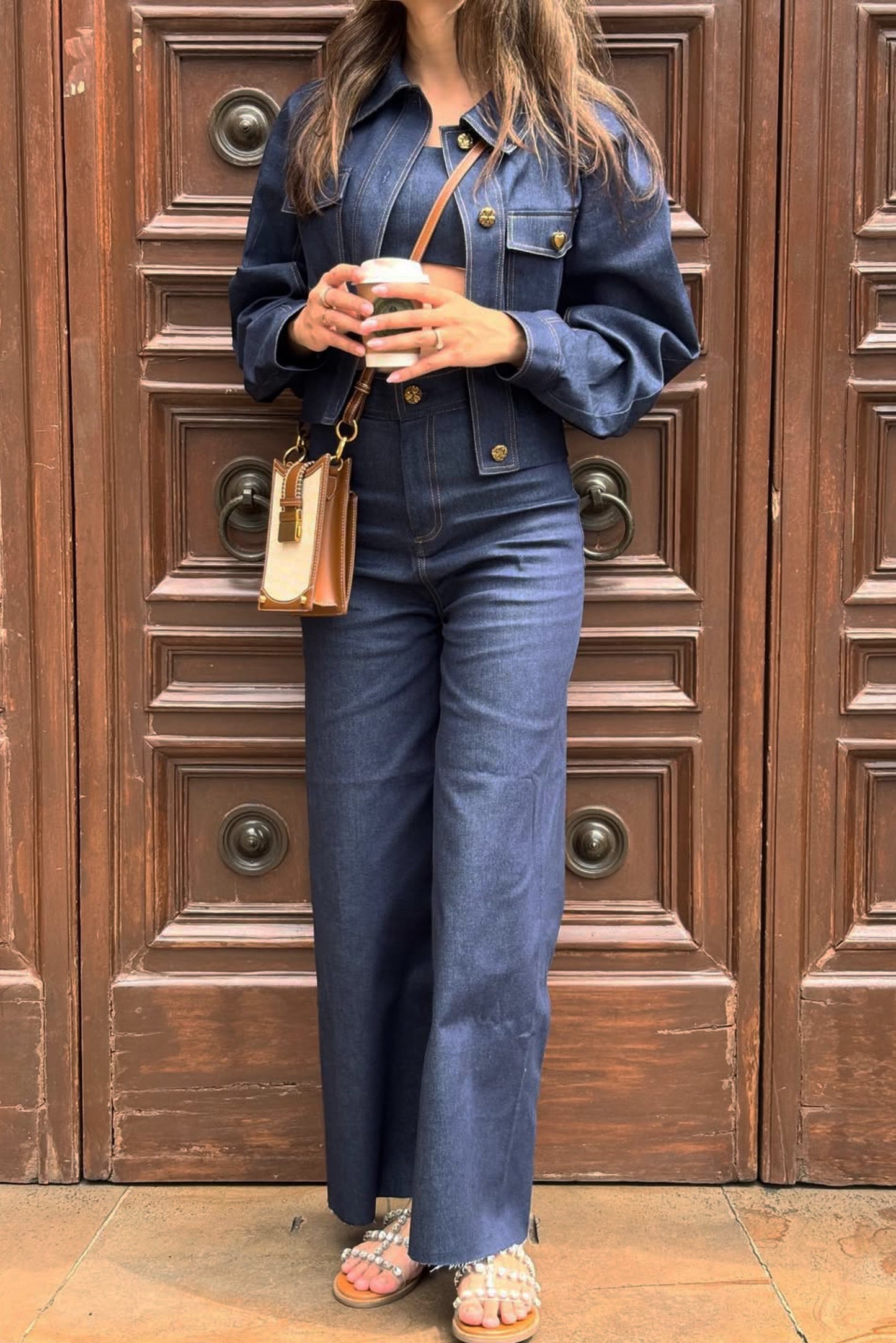 Mariyam Gaffar in Nu Denim Jacket, Bustier and Jeans Set