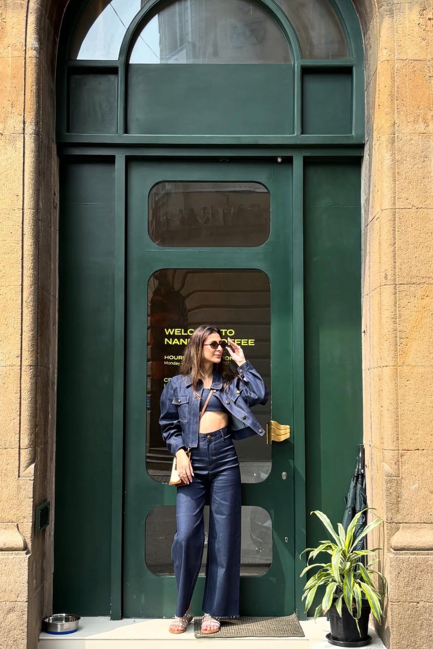 Mariyam Gaffar in Nu Denim Jacket, Bustier and Jeans Set