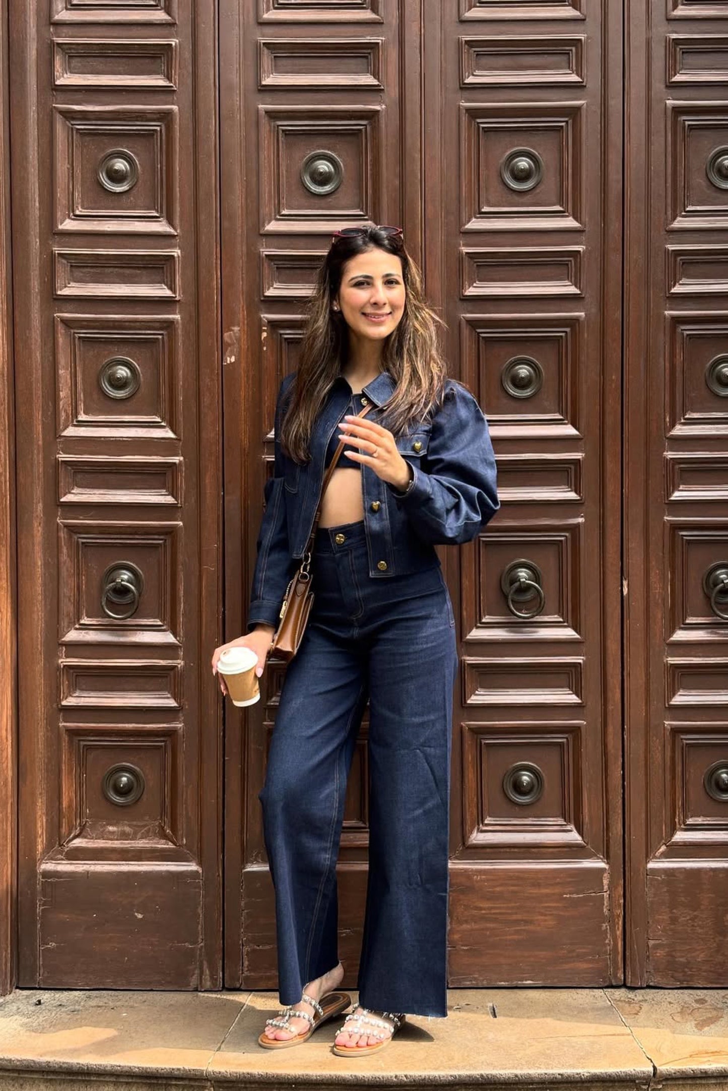 Mariyam Gaffar in Nu Denim Jacket, Bustier and Jeans Set