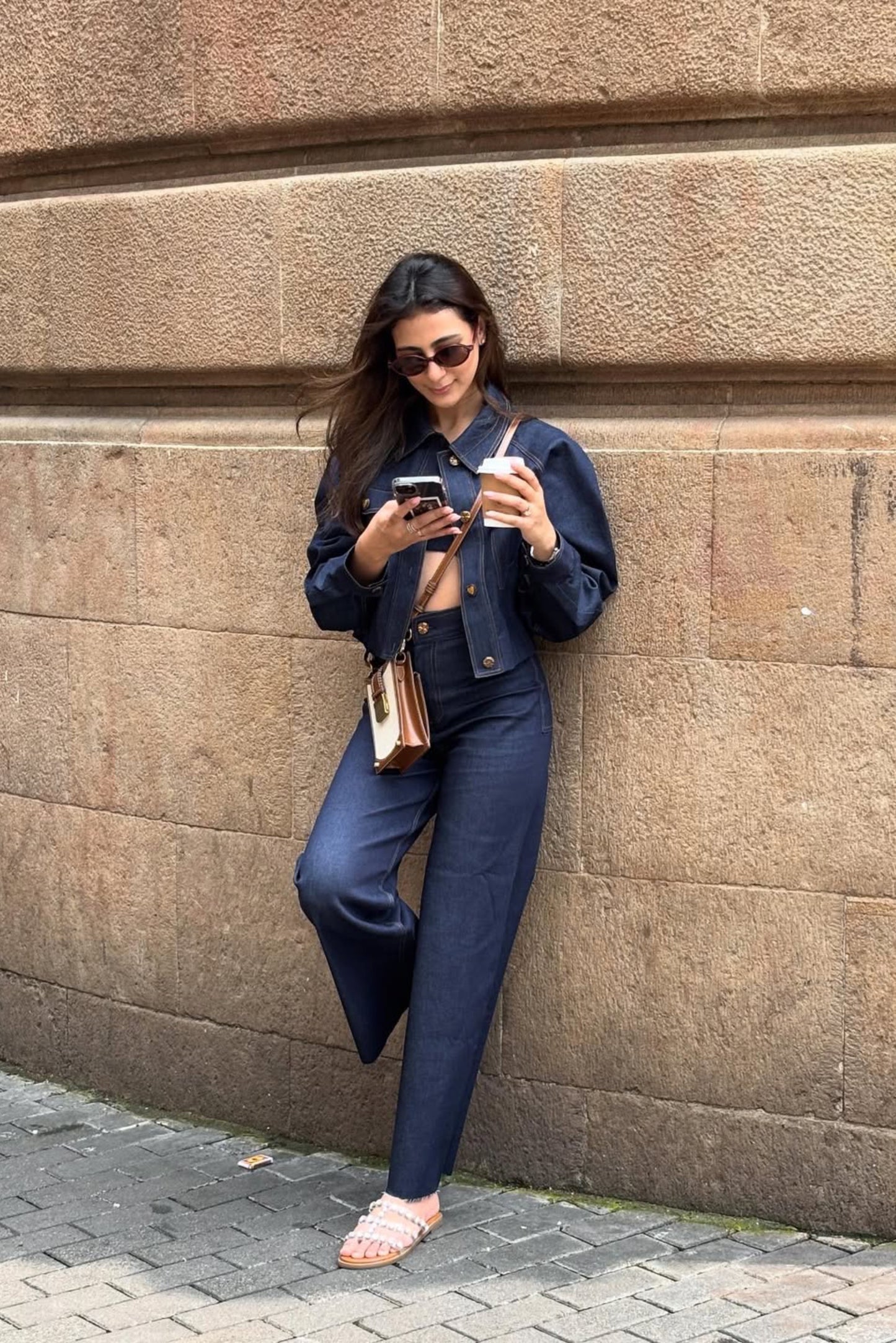 Mariyam Gaffar in Nu Denim Jacket, Bustier and Jeans Set