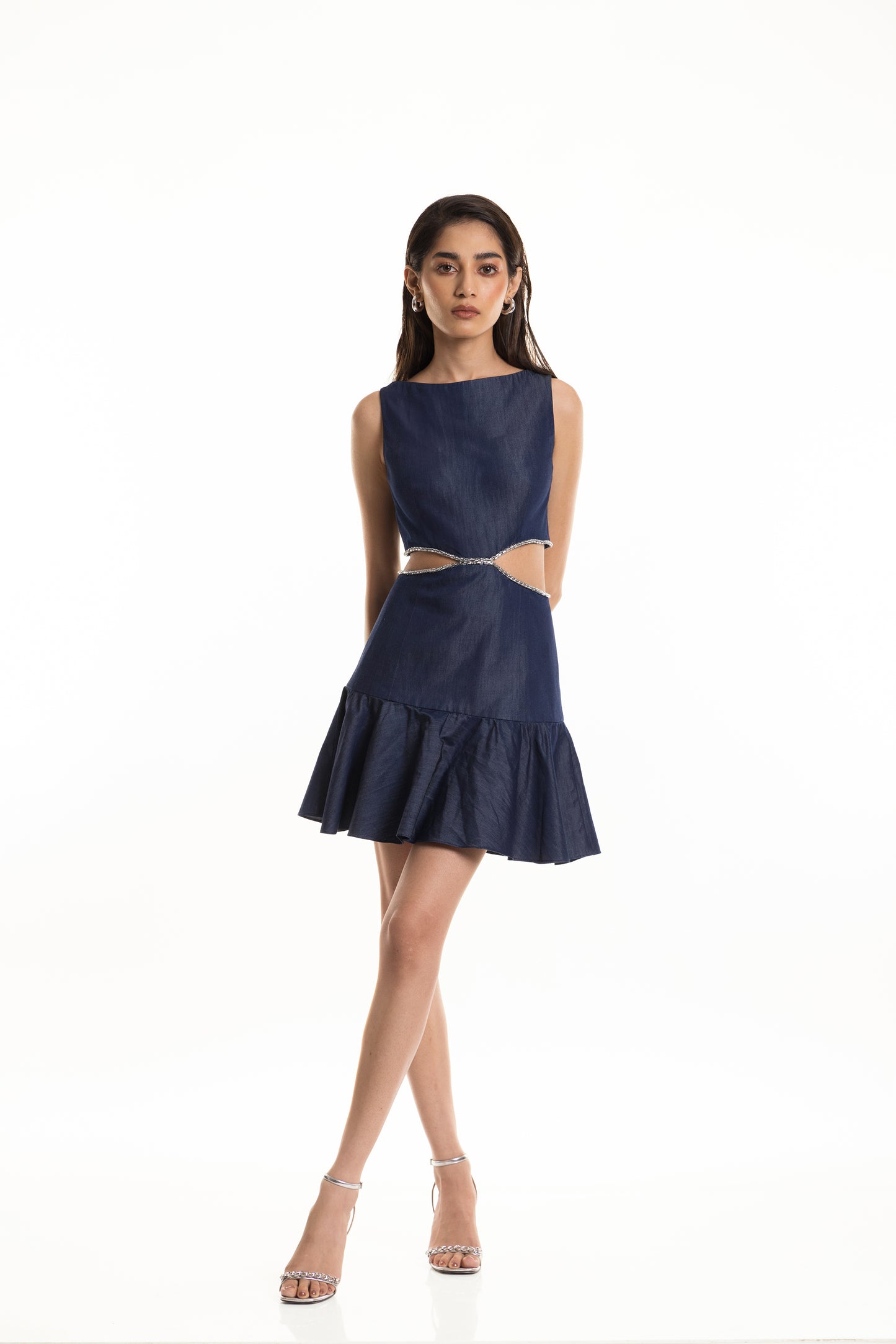 Denim Waist Cutout Dress