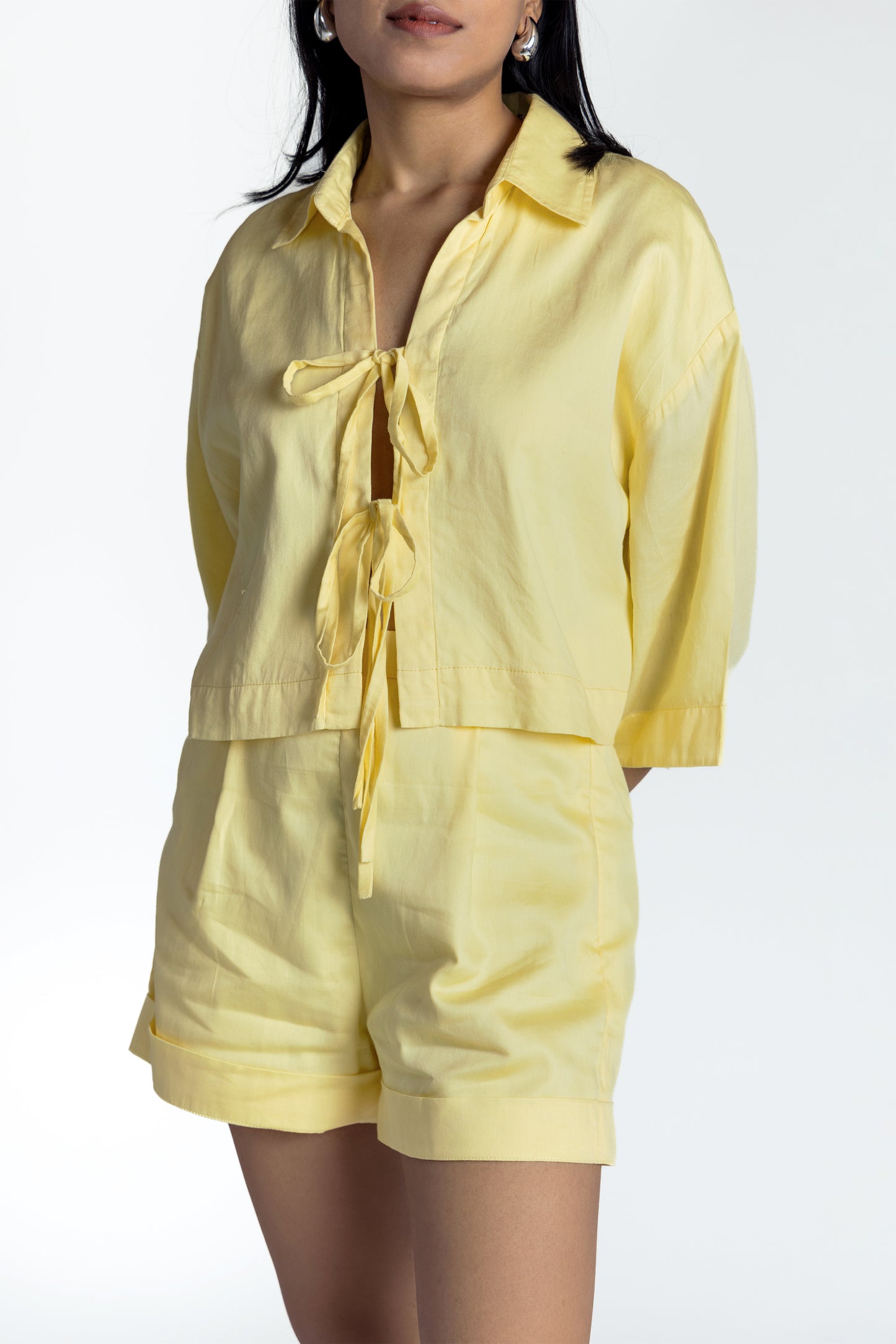 Cropped Tie-Up Shirt