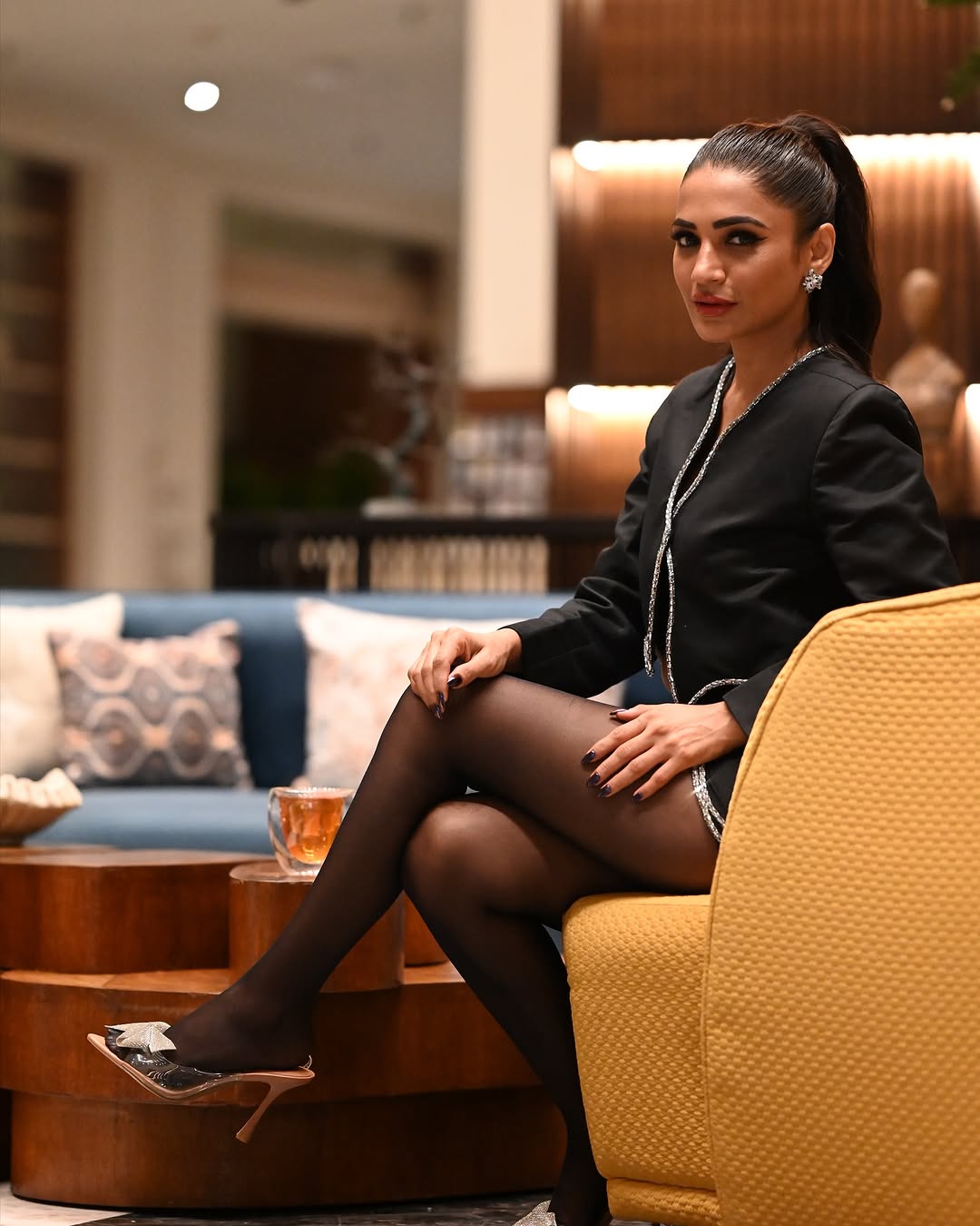 Piyusha Sharma In Scalloped Cropped Jacket and Skirt Set