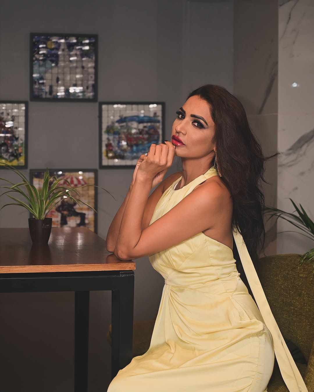 Piyusha Sharma In Draped Halter Gown