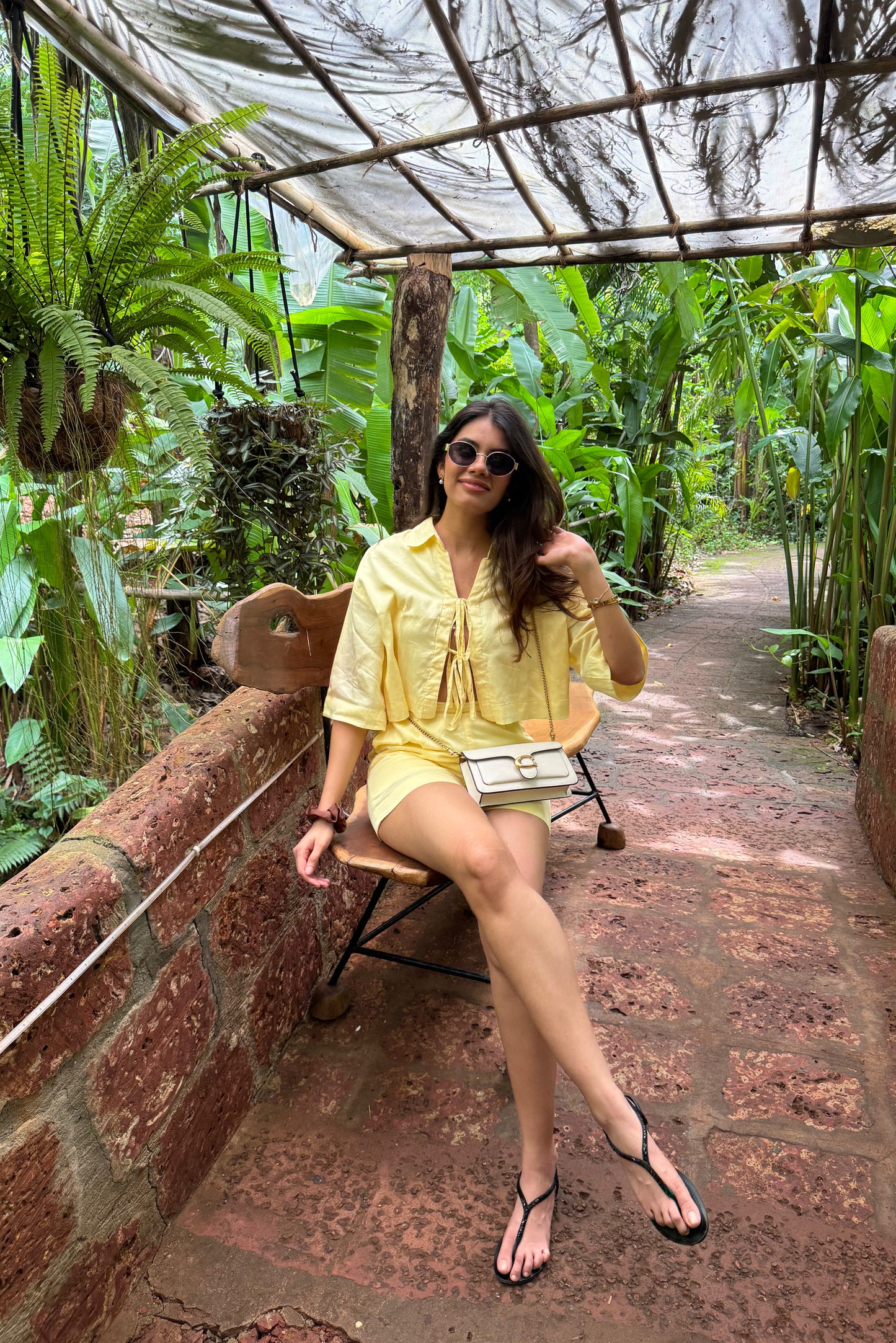 Ananya Yadav In Cropped Tie-Up Shirt & Paired Cotton Shorts