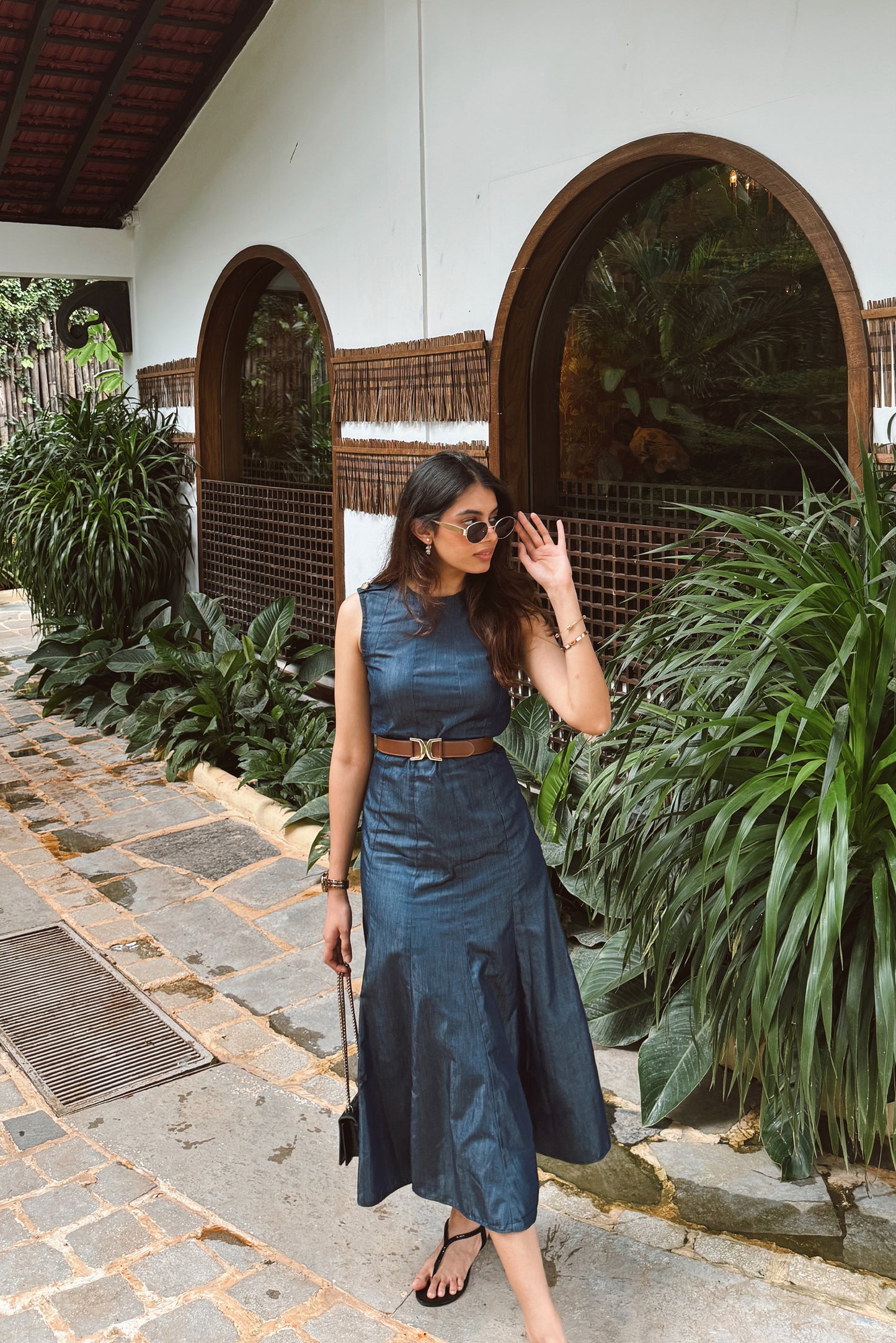 Ananya Yadav In Sage Midi dress