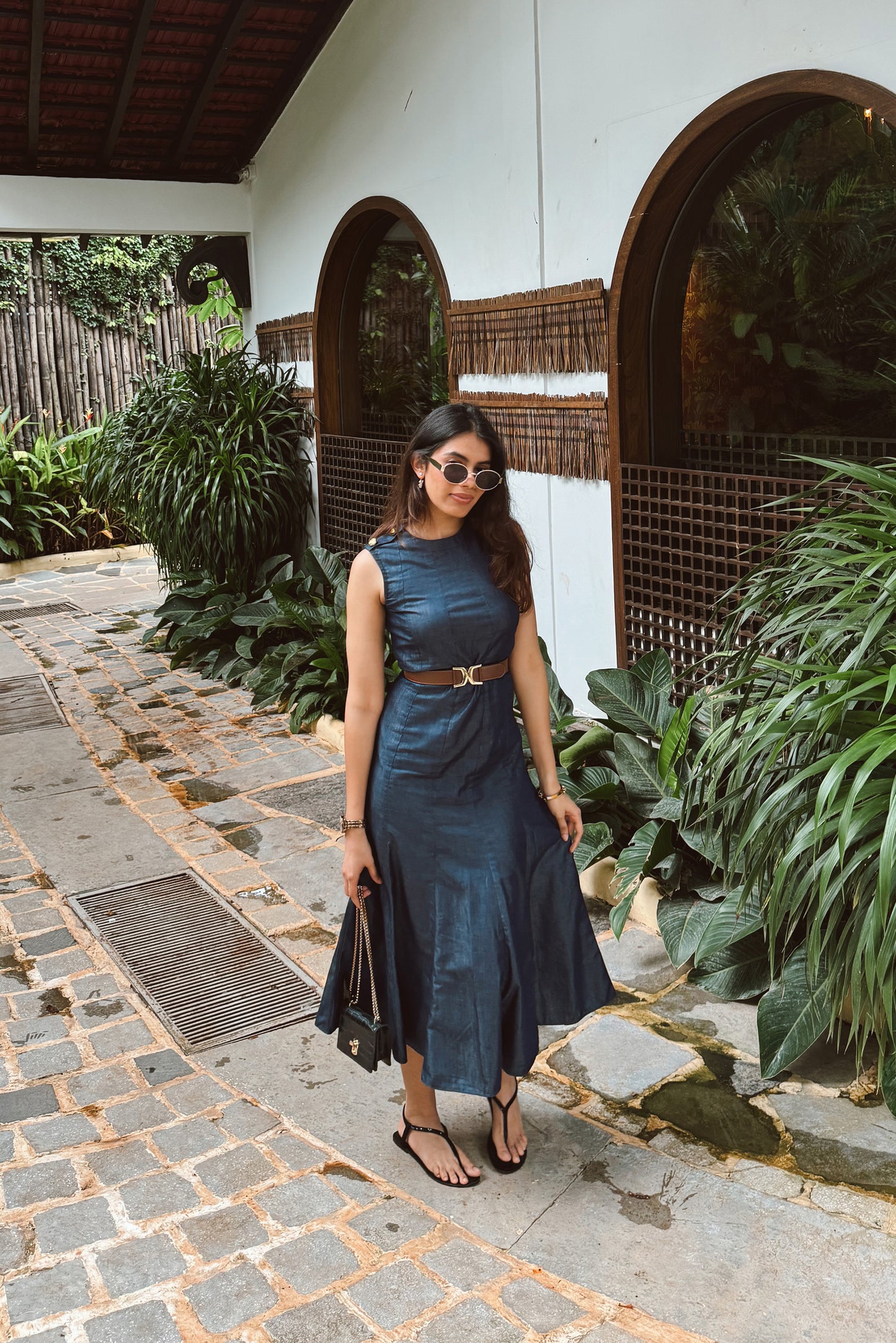 Ananya Yadav In Sage Midi dress