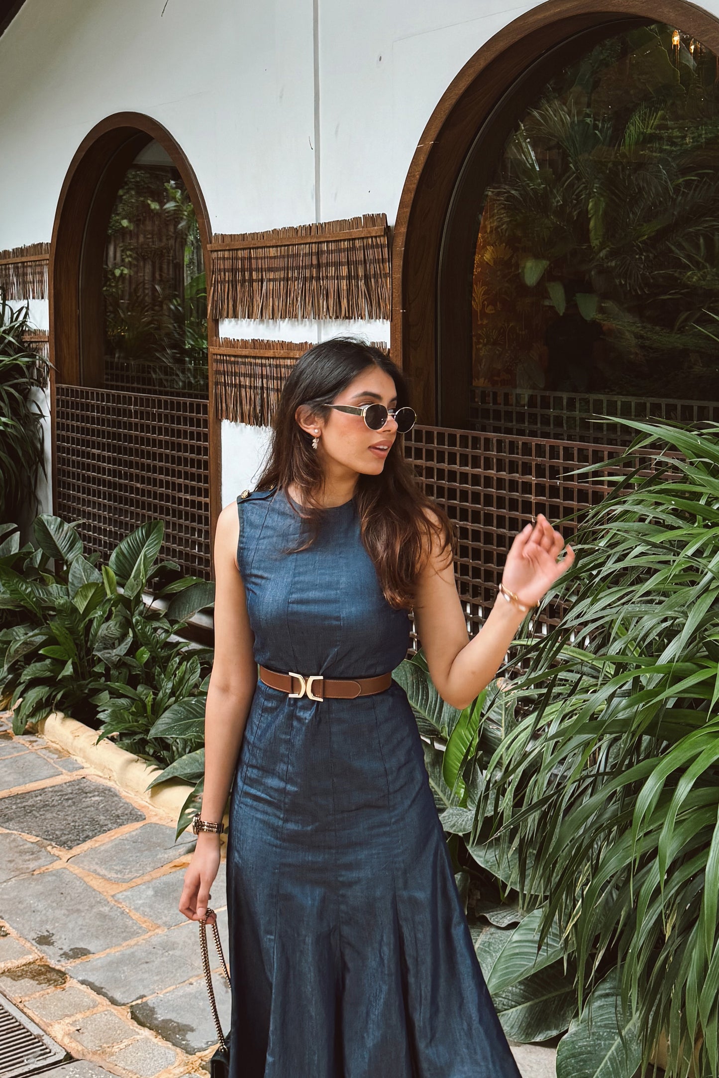 Ananya Yadav In Sage Midi dress