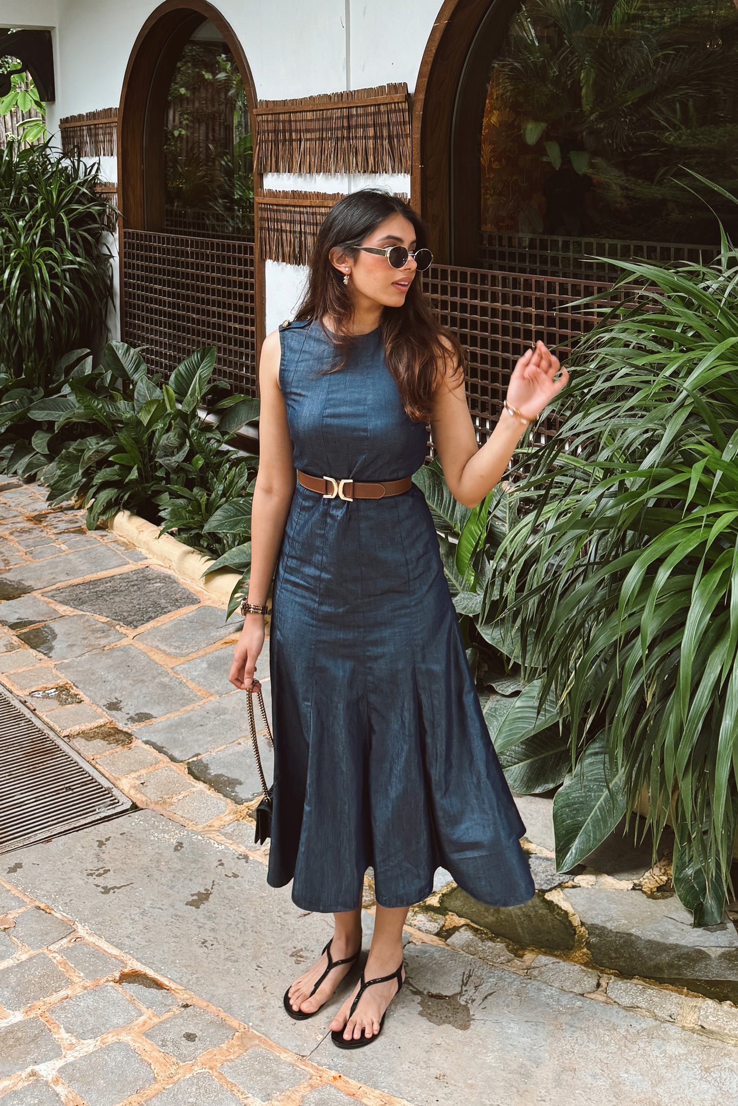 Ananya Yadav In Sage Midi dress