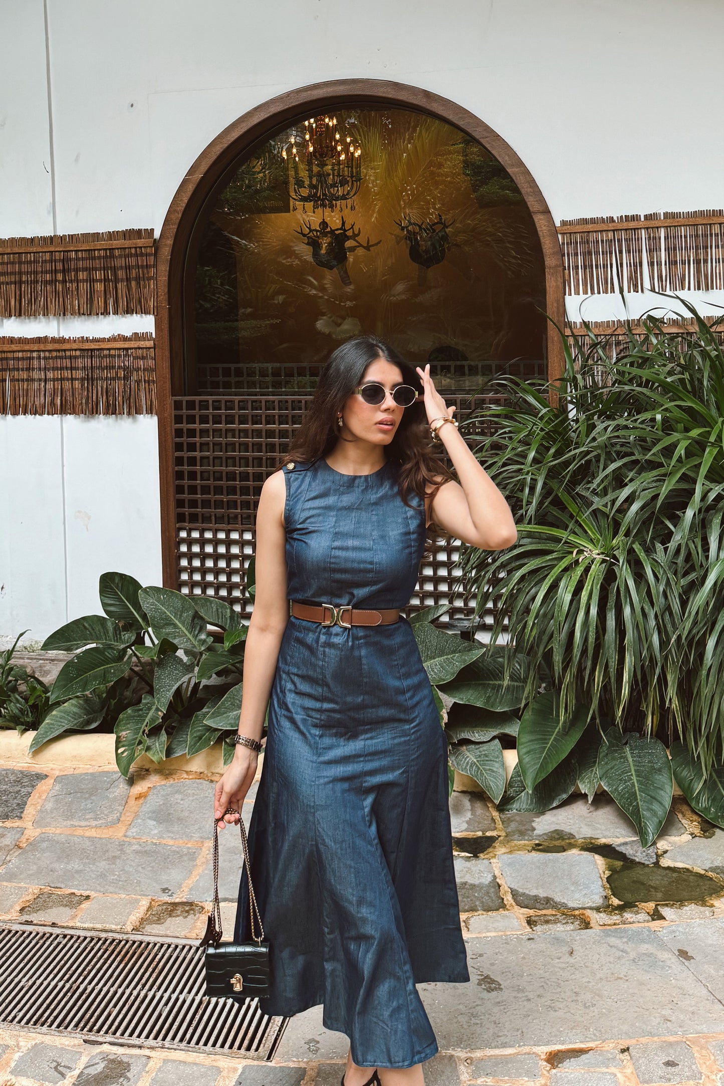 Ananya Yadav In Sage Midi dress