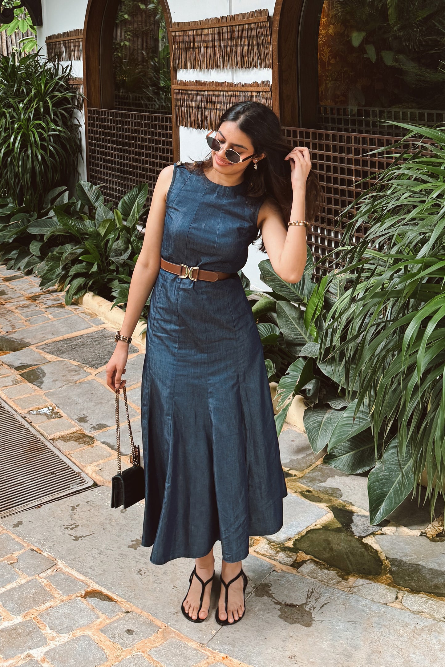 Ananya Yadav In Sage Midi dress