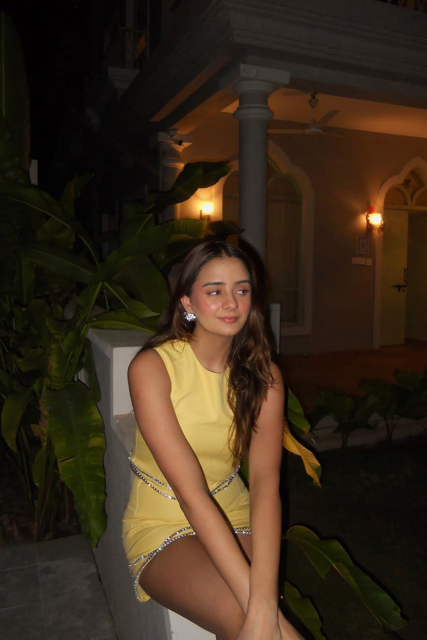 Anushka Mehra in Scalloped Crop Top & Scalloped Shirt Skirt