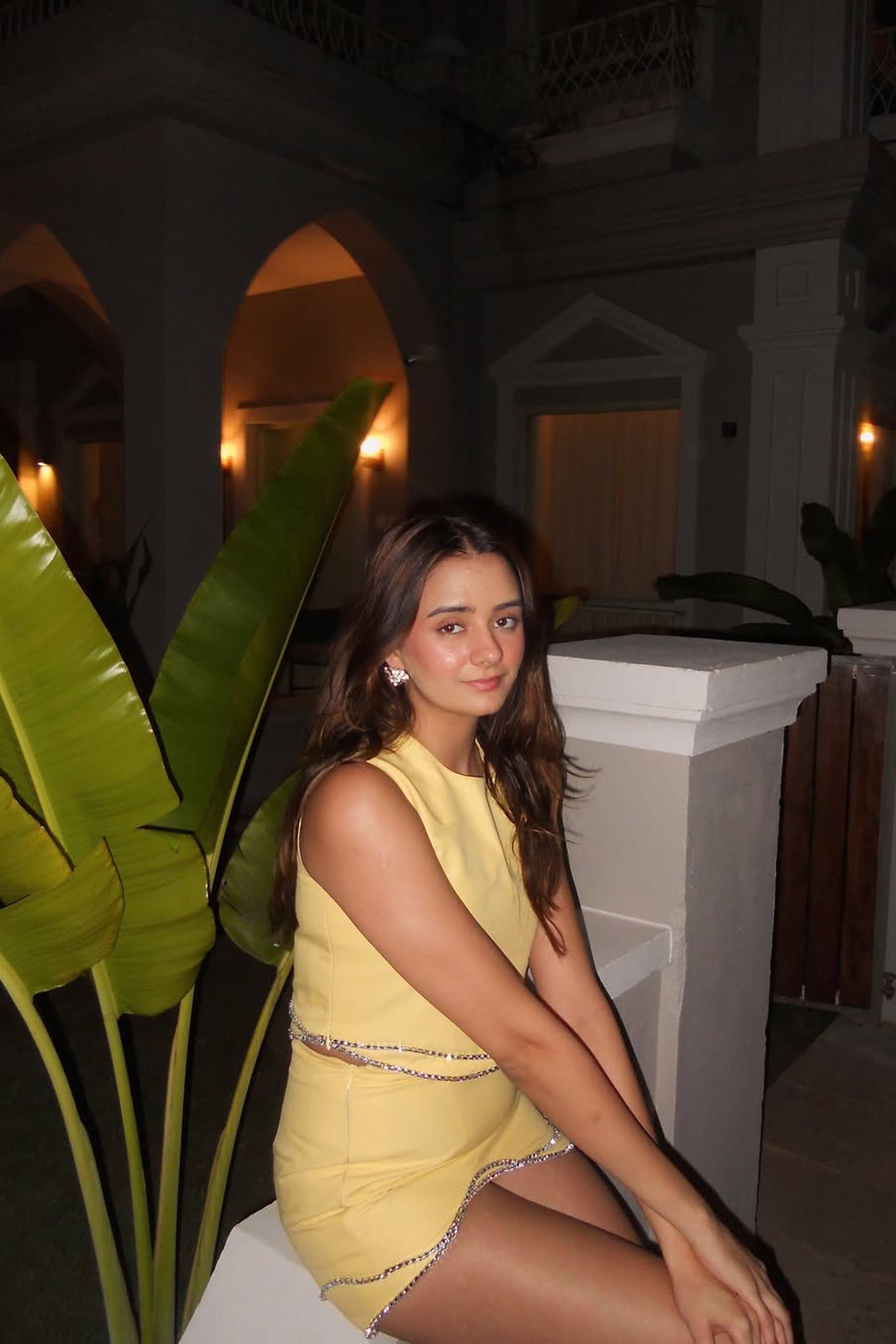 Anushka Mehra in Scalloped Crop Top & Scalloped Shirt Skirt