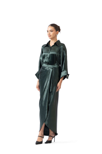 Jade Picked-Up Skirt