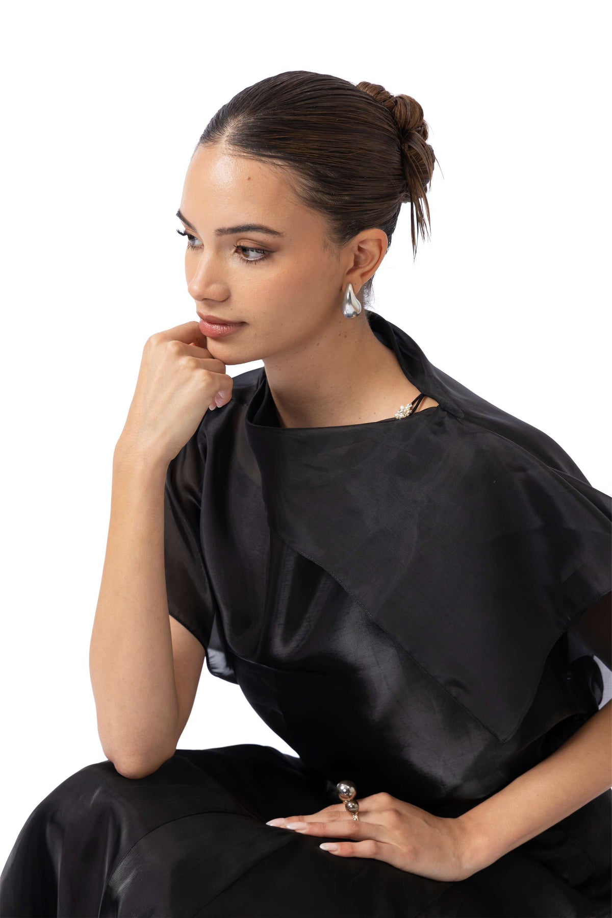 Noir Amara Midi Skirt