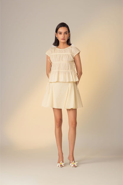 Sand Ruched Top