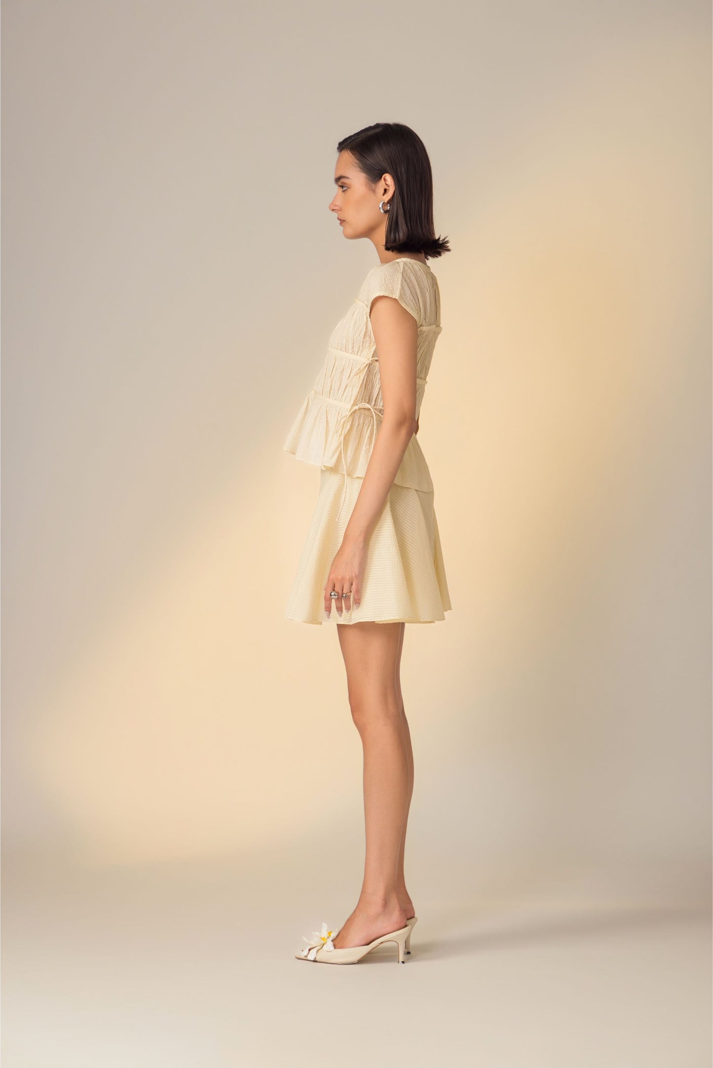 Sand Ruched Top
