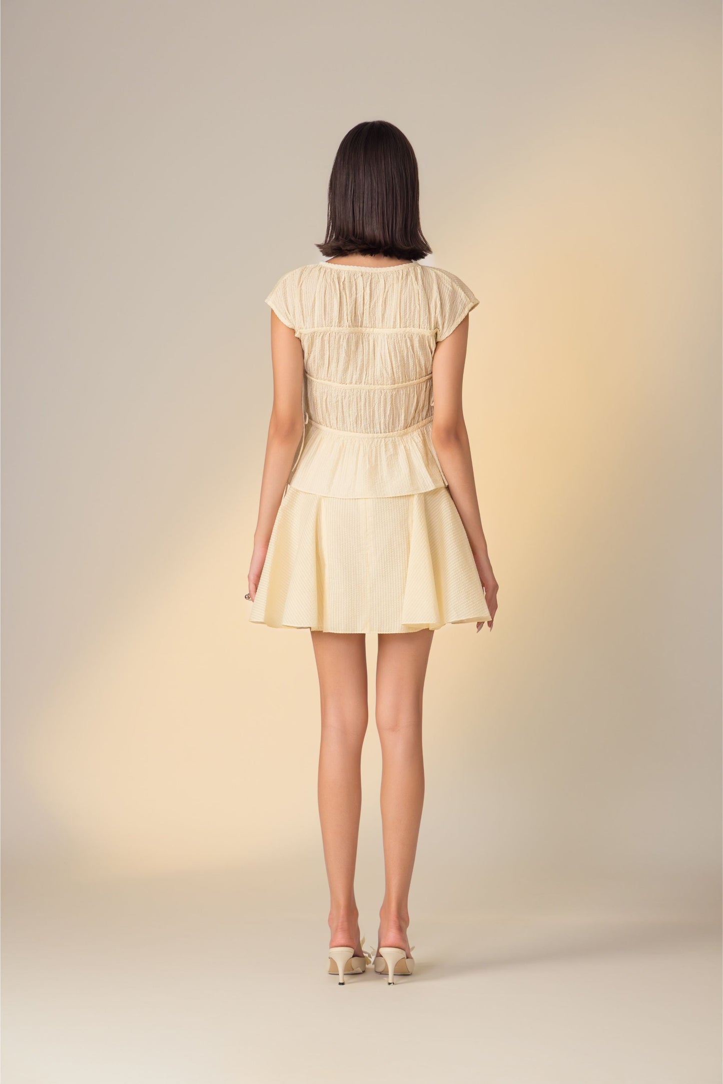 Sand Ruched Top