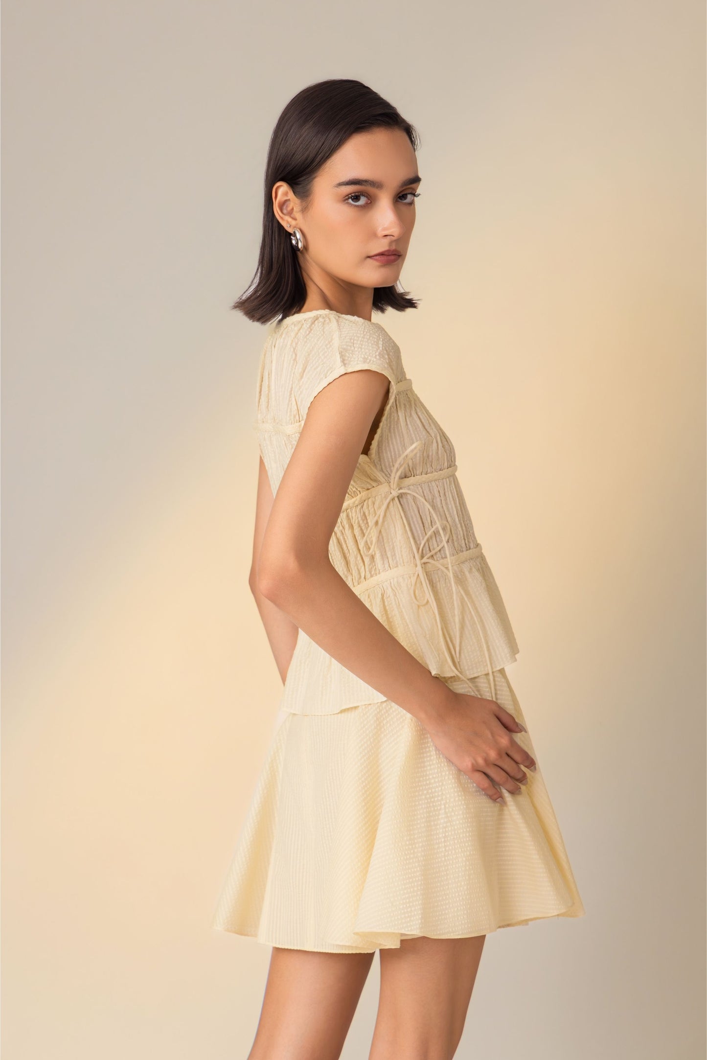 Sand Ruched Top