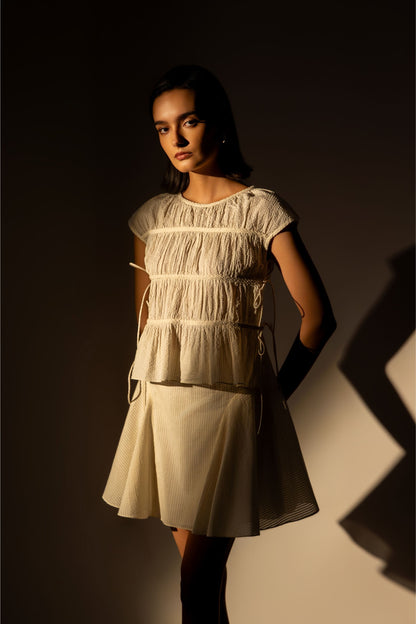 Sand Ruched Top