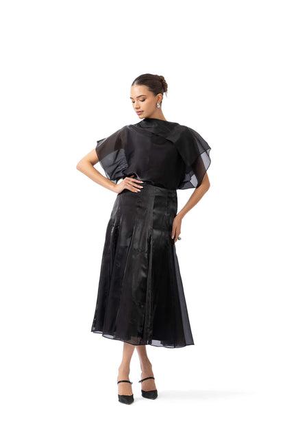 Noir Amara Midi Skirt