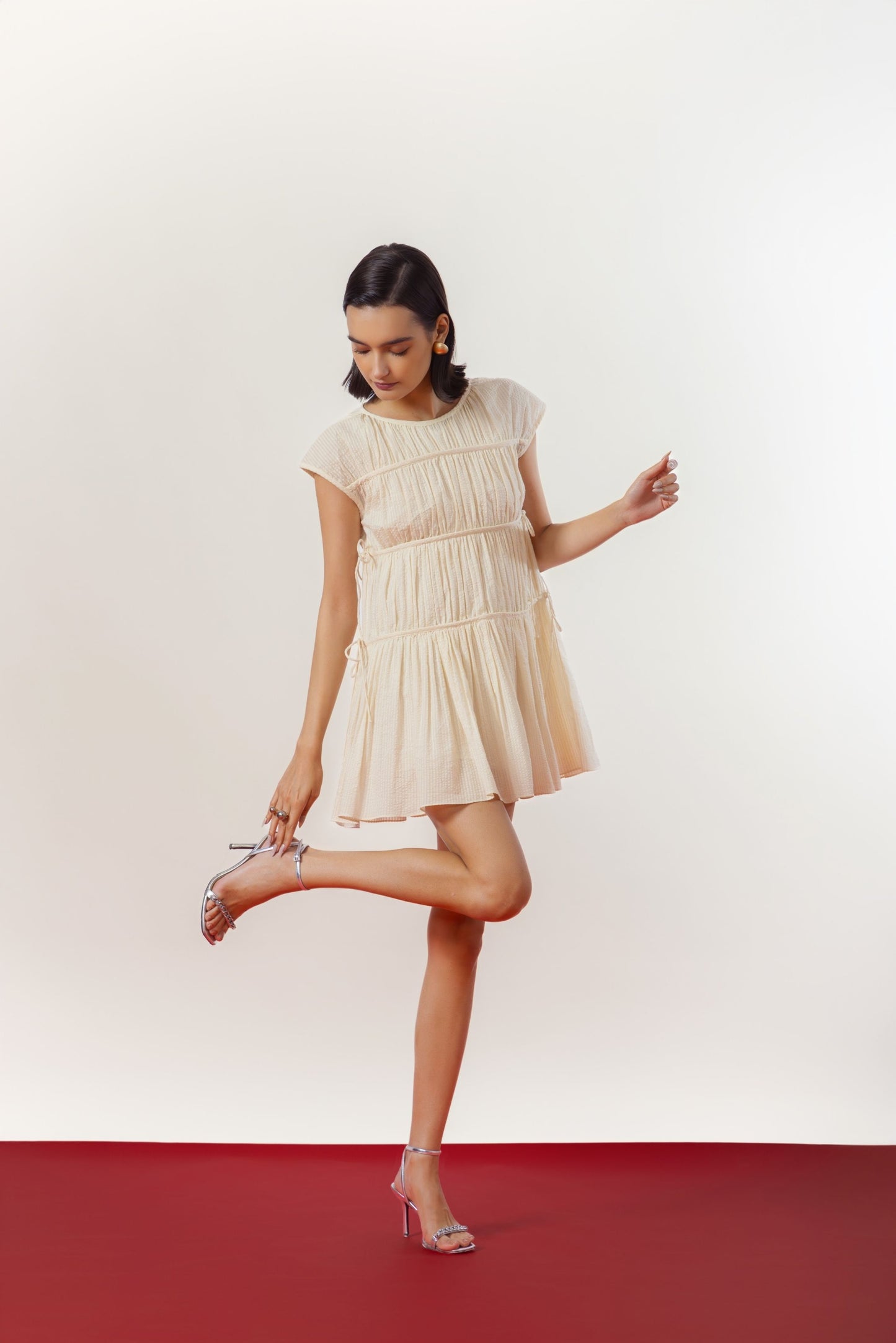 Sand Ruched Dress