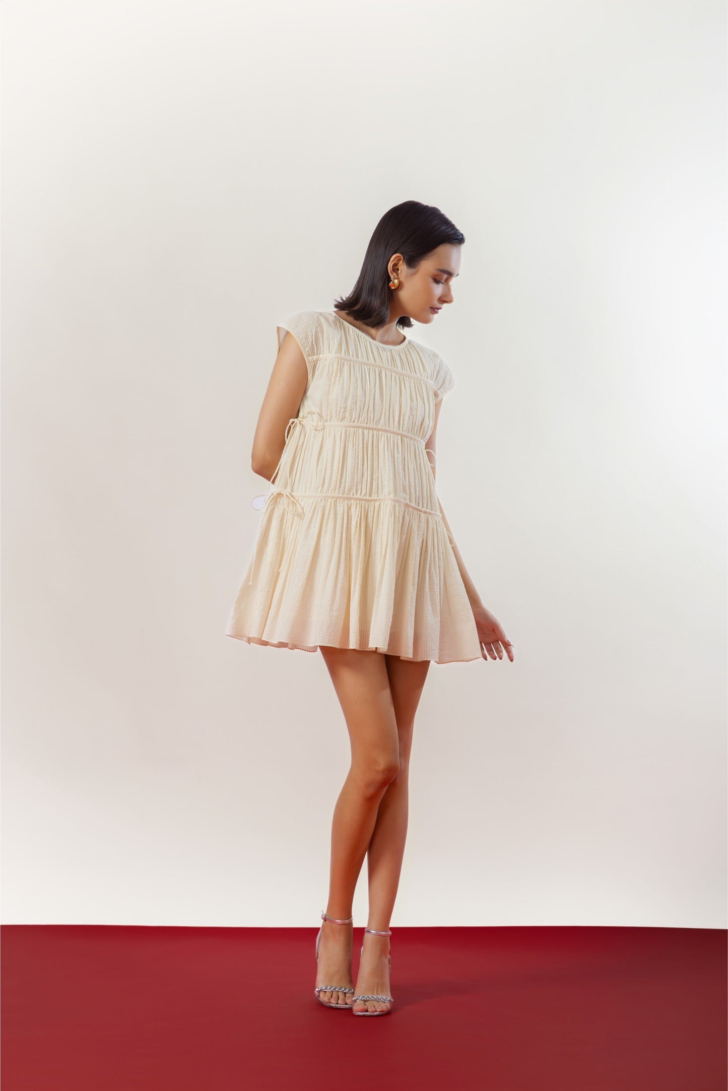 Sand Ruched Dress