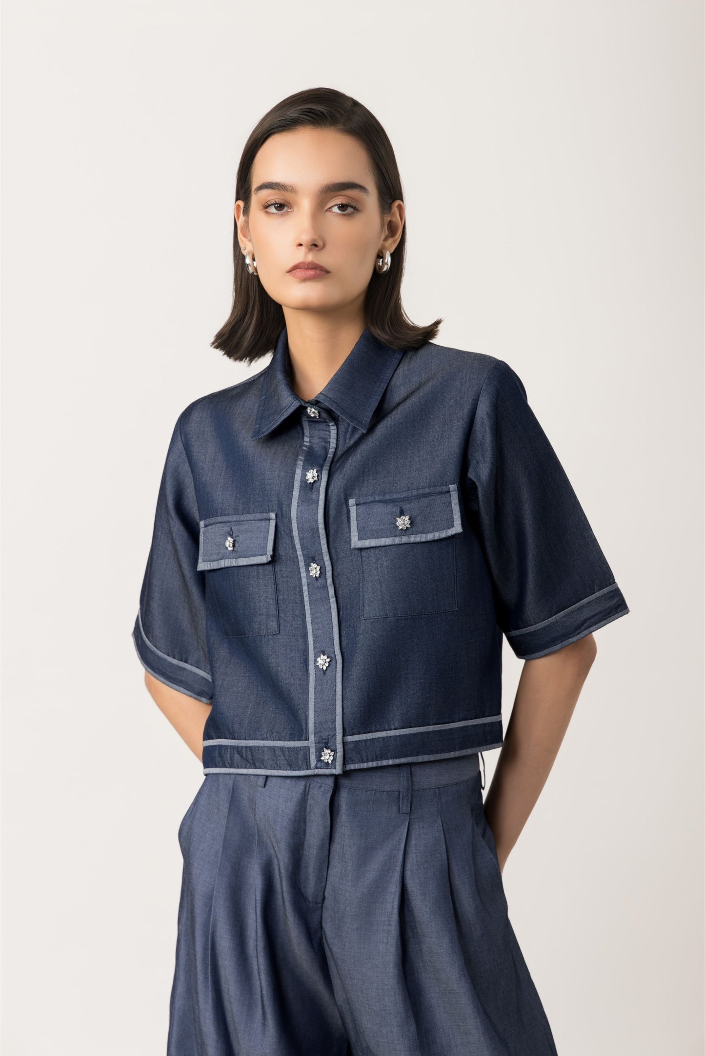 Denim Willow Short Sleeve Jacket