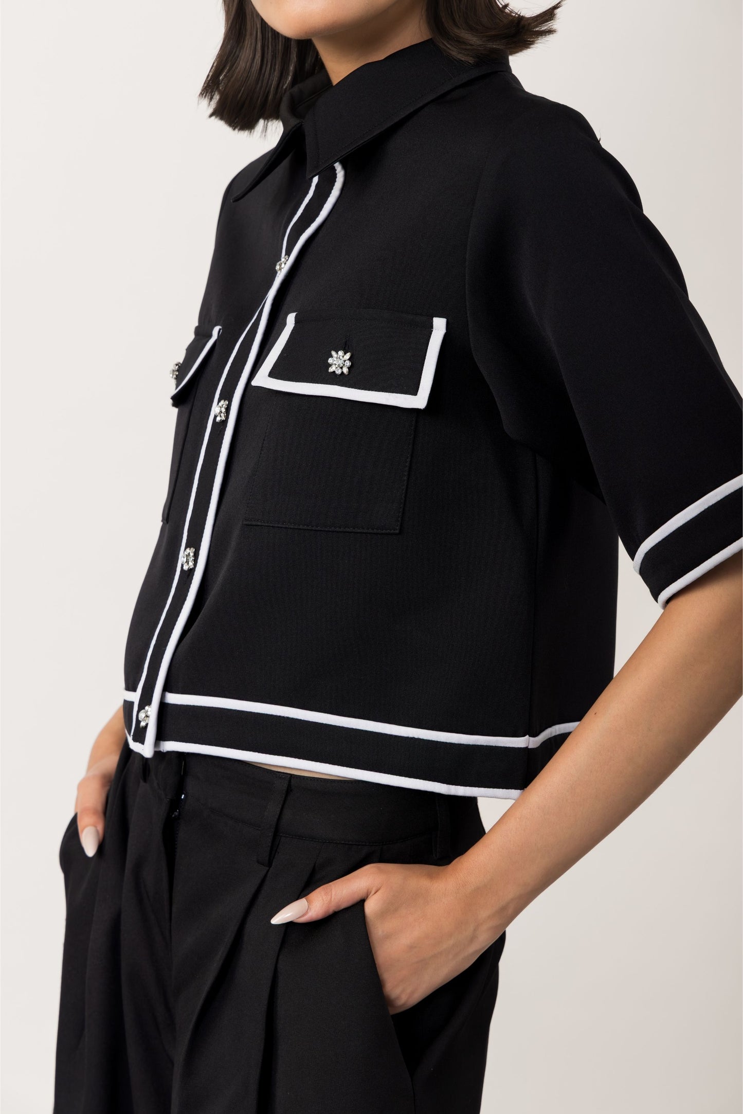 Midnight Short Sleeve Jacket & Pants Set