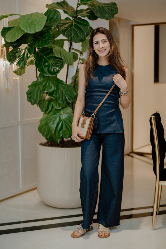 Mariyam Gaffar in Nu Layover Top & Jeans Set