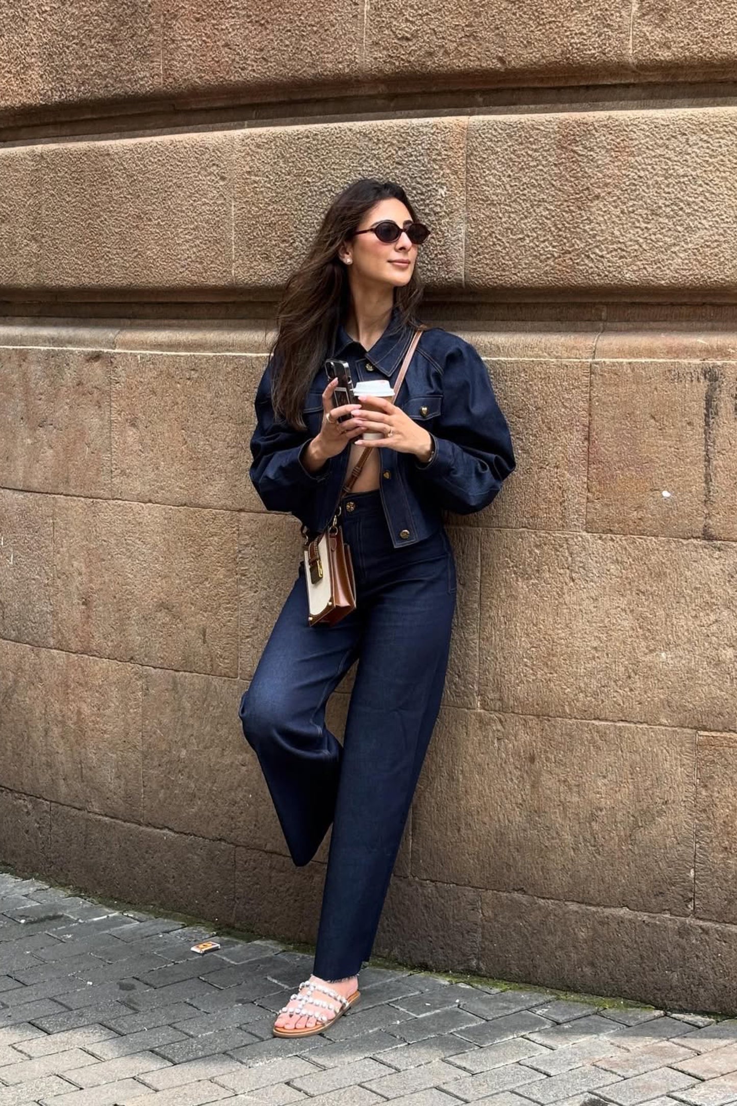 Mariyam Gaffar in Nu Denim Jacket, Bustier and Jeans Set