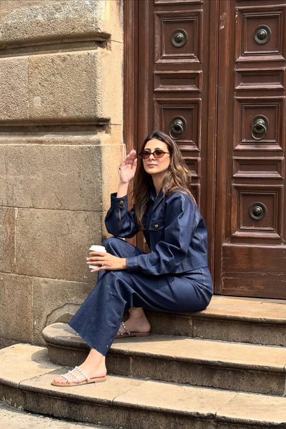 Mariyam Gaffar in Nu Denim Jacket, Bustier and Jeans Set