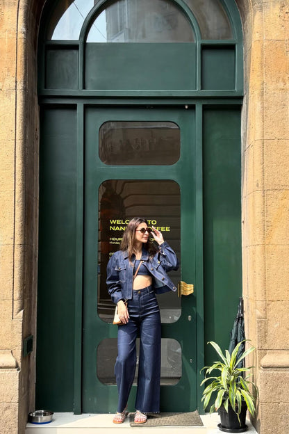 Mariyam Gaffar in Nu Denim Jacket, Bustier and Jeans Set
