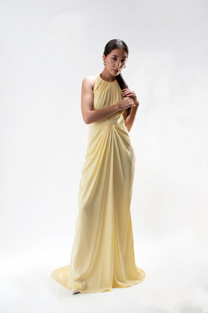 Draped Halter Gown