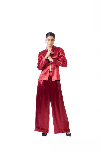 Crimson Split Blazer