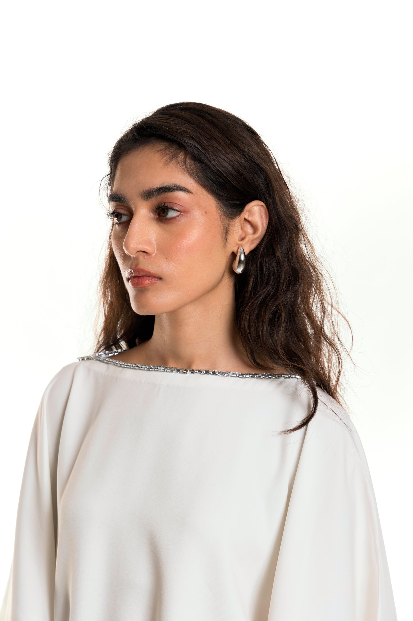 Kaftan with Scalloped Cuffs