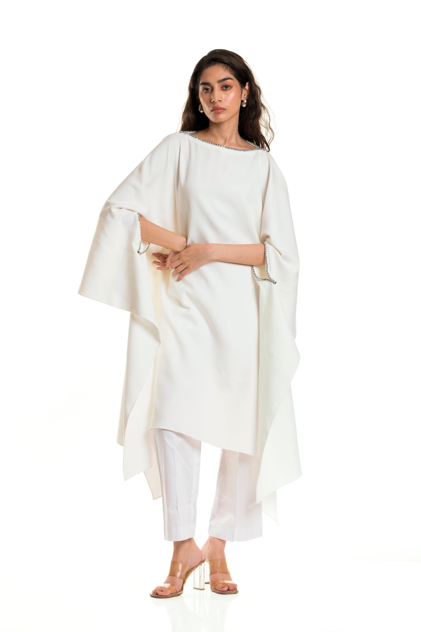 Kaftan with Scalloped Cuffs