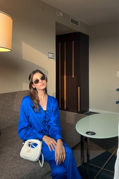 Urvi Rawal in Tie-Up Bishop Shirt and Pants