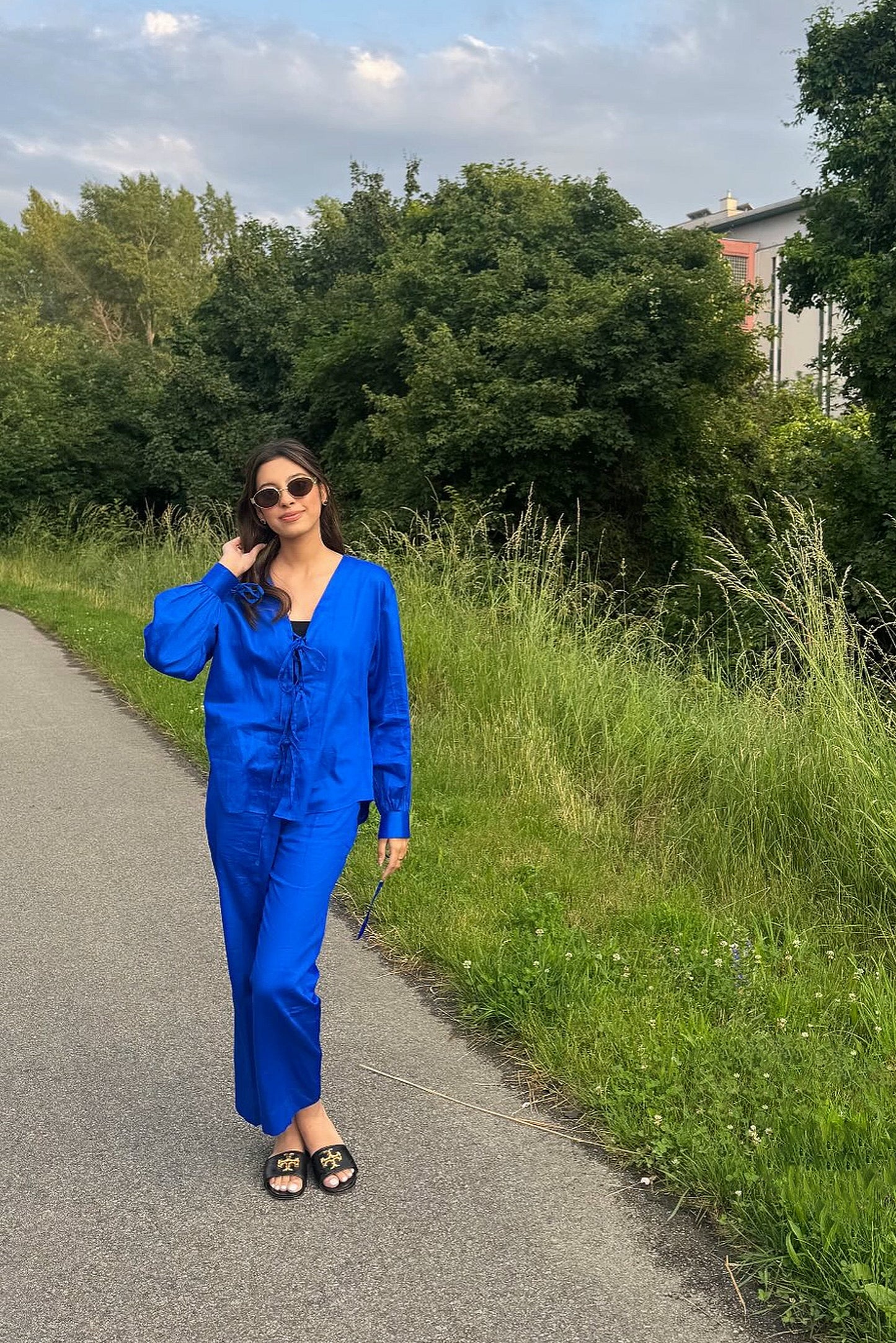 Urvi Rawal in Tie-Up Bishop Shirt and Pants